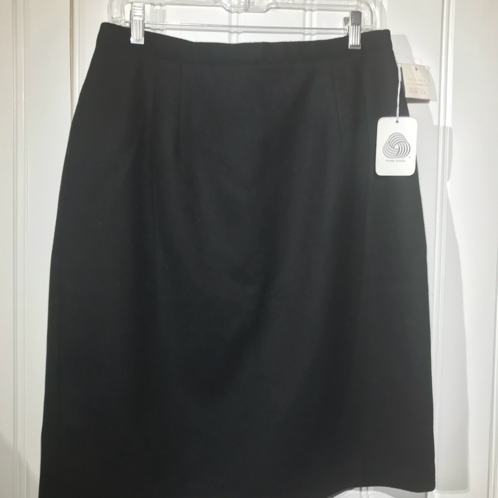 Isaac Hazan NWT black wool pencil skirt size 16